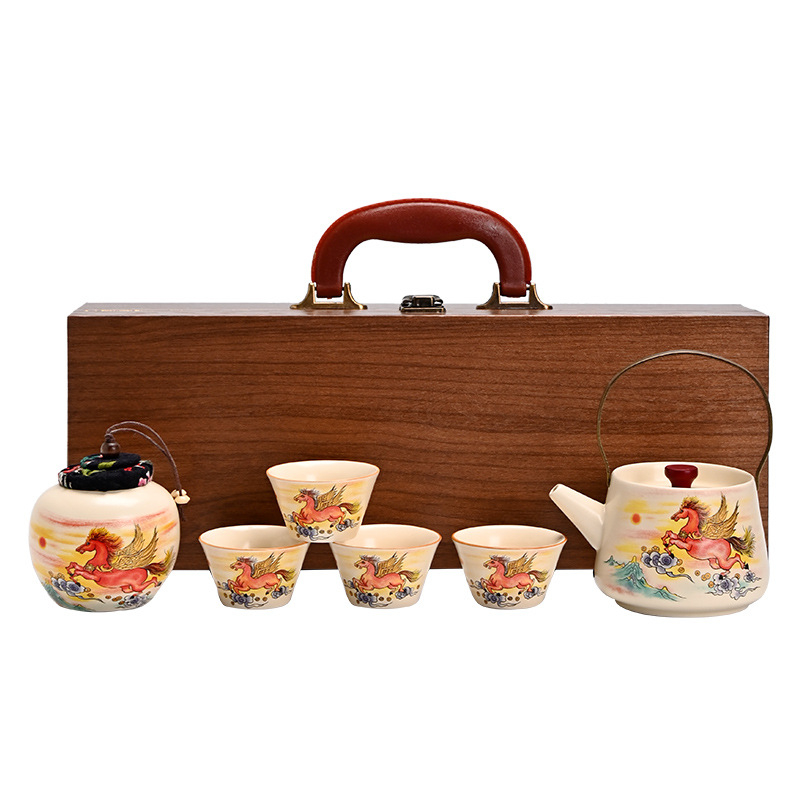 Set de ceai ceramic – set complet, cutie cadou de înaltă calitate, cadou de afaceri și suvenir
