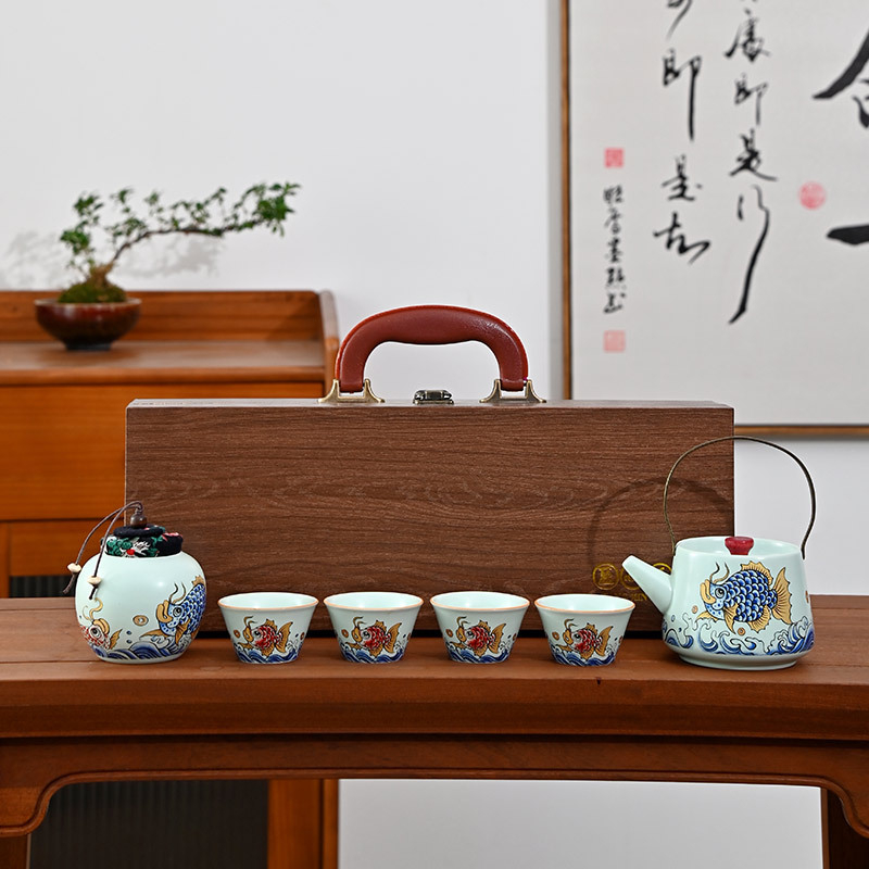 Set de ceai ceramic – set complet, cutie cadou de înaltă calitate, cadou de afaceri și suvenir