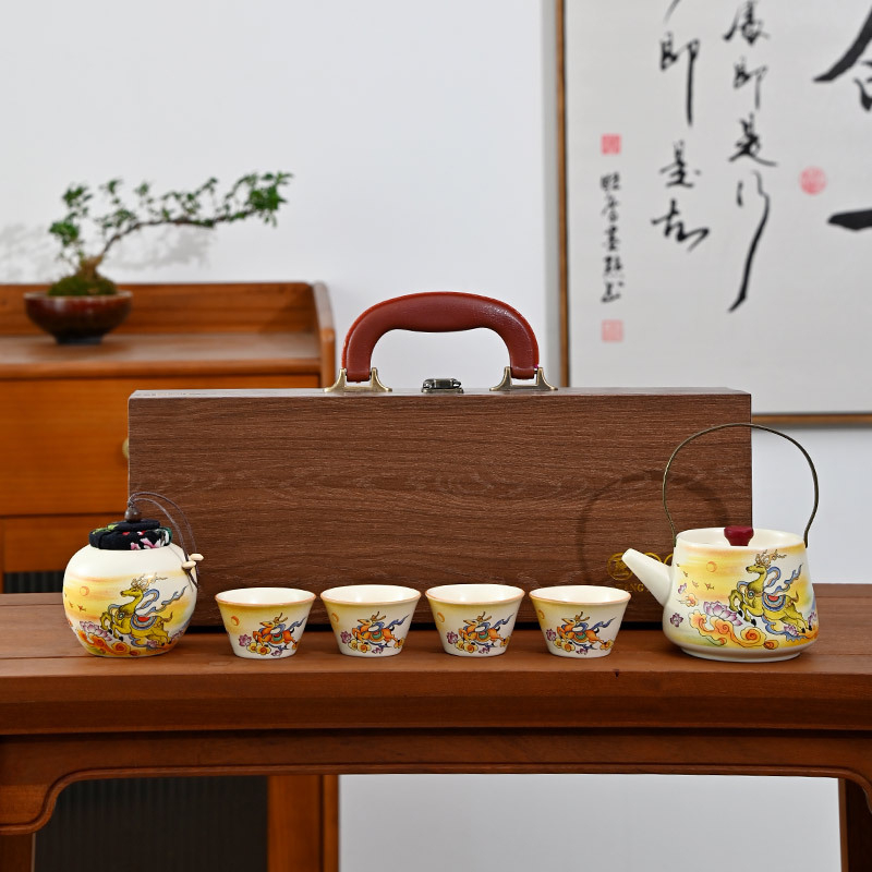 Set de ceai ceramic – set complet, cutie cadou de înaltă calitate, cadou de afaceri și suvenir