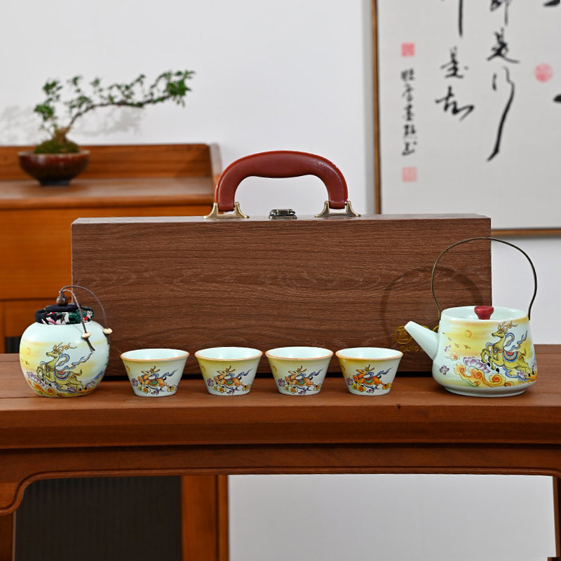 Set de ceai ceramic – set complet, cutie cadou de înaltă calitate, cadou de afaceri și suvenir