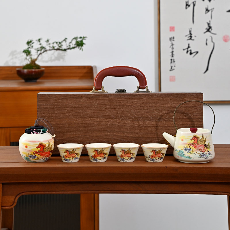 Set de ceai ceramic – set complet, cutie cadou de înaltă calitate, cadou de afaceri și suvenir