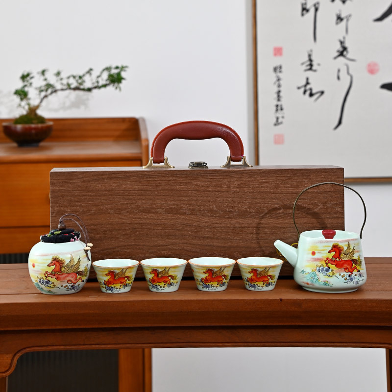 Set de ceai ceramic – set complet, cutie cadou de înaltă calitate, cadou de afaceri și suvenir