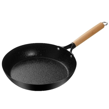 Wok din fier cu textură ciocănită pentru aragaz, antiaderent pentru fripturi
