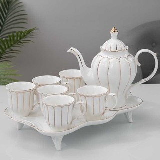 Set Gongfu de ceai din porțelan, glazură verde și aur pictat manual, include tavă de ceai, cutie cadou portabilă pentru călătorii, pentru 3-5 persoane, capacitate 260-1350 ml