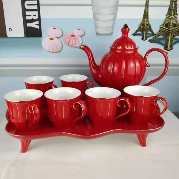 Set Gongfu de ceai din porțelan, glazură verde și aur pictat manual, include tavă de ceai, cutie cadou portabilă pentru călătorii, pentru 3-5 persoane, capacitate 260-1350 ml