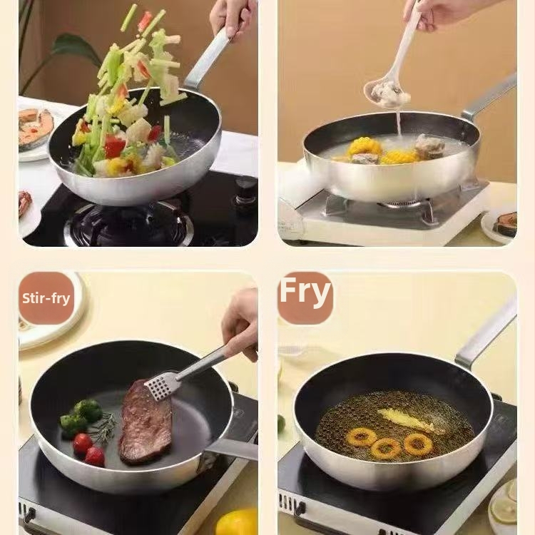 Tigaie adâncită și îngroșată, antiaderentă, pentru uz comercial, compatibilă cu plitele cu inducție și aragazuri, tigaie pentru fripturi în restaurante
