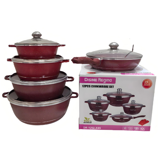 Set de oale din aluminiu turnat cu strat antiaderent – oale pentru supă, set de 6/10/12 piese