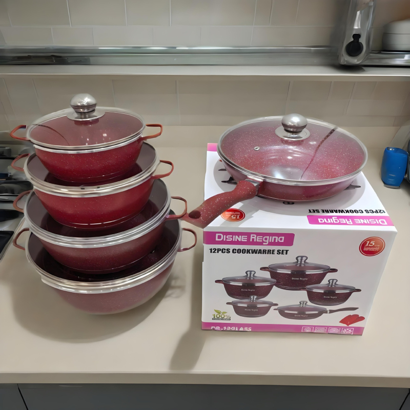 Set de oale din aluminiu turnat cu strat antiaderent – oale pentru supă, set de 6/10/12 piese