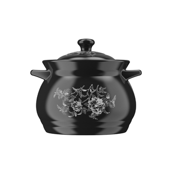 Yiwei MG-1000 Cazerolă din spodumen cu capac, compatibilă cu plita pe gaz, rezistentă la temperaturi înalte, pentru supe și ghiveci, capacitate 2.1–3 L, 3.1–4 L sau peste 5 L