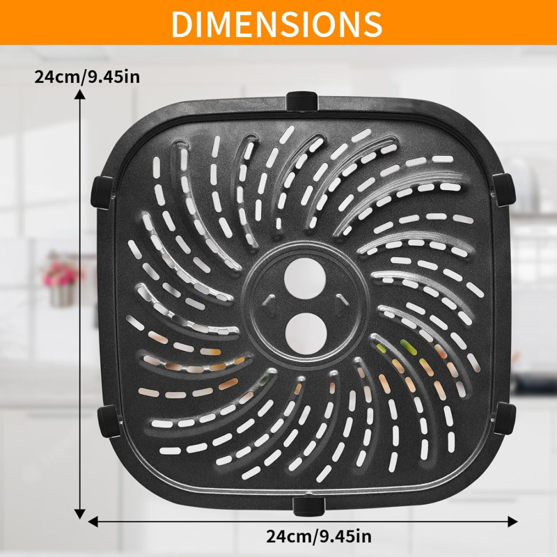 Set de accesorii din silicon pentru friteuza cu aer: tavă de prăjit 6QT și suport 8QT, compatibil cu PowerXL Vortex Pro