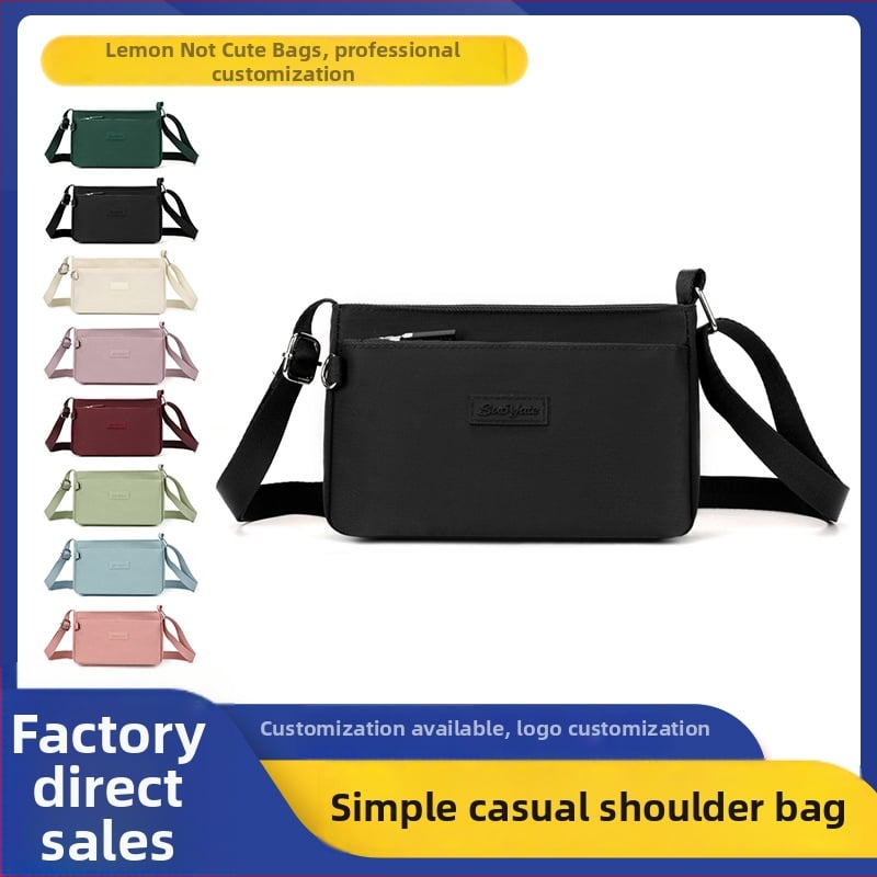 Ελαφριά αδιάβροχη τσάντα από νάιλον, κομψή crossbody για καθημερινή χρήση, γυναικεία τσάντα ώμου με θήκη για κινητό