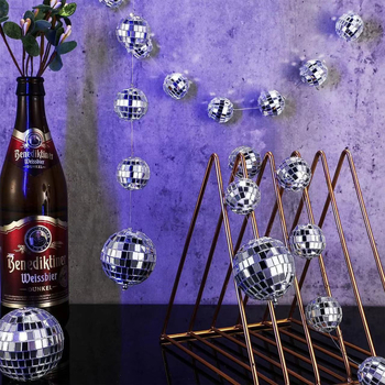 Ghirlandă din sticlă cu mingi disco pentru petreceri și Crăciun