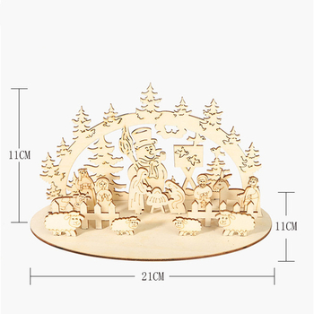 Ornament din lemn de Crăciun, decor rustic pentru birou, figurină 3D personalizată