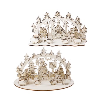Ornament din lemn de Crăciun, decor rustic pentru birou, figurină 3D personalizată