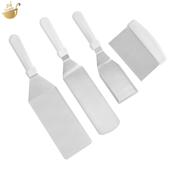 Set spatule BBQ din oțel inoxidabil pentru teppanyaki, clătite și friptură prăjită
