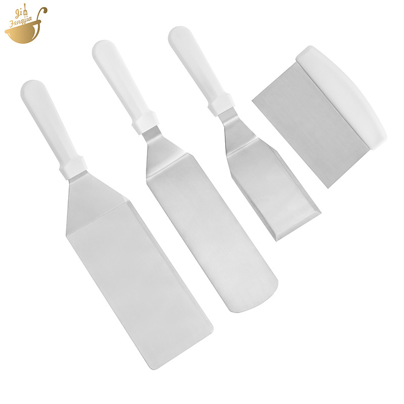 Set spatule BBQ din oțel inoxidabil pentru teppanyaki, clătite și friptură prăjită