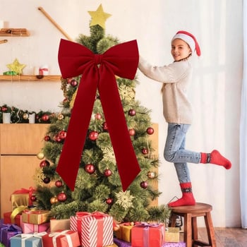 Fundă 3D din velur, mare – ornament suspendat pentru bradul de Crăciun