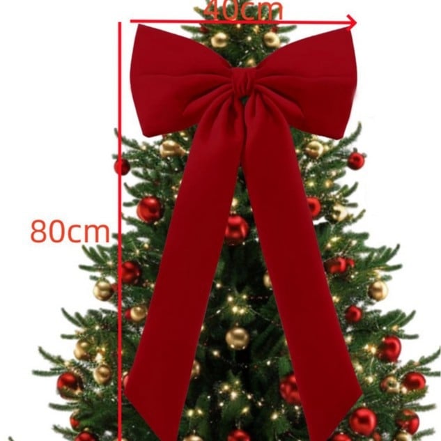 Fundă 3D din velur, mare – ornament suspendat pentru bradul de Crăciun
