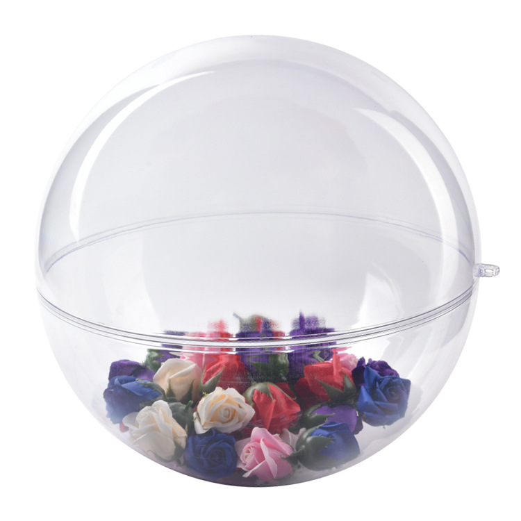 Bile ornamentale transparente mari pentru Crăciun, din plastic acrilic goale, dimensiuni 20, 25, 30 și 40 cm