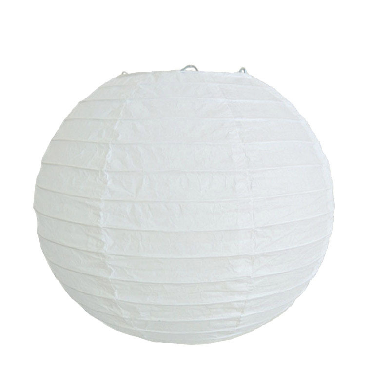 Felinar din hârtie albă, culoare uniformă, decorative pentru nunți și evenimente, formă rotundă, diametru 10-30 cm