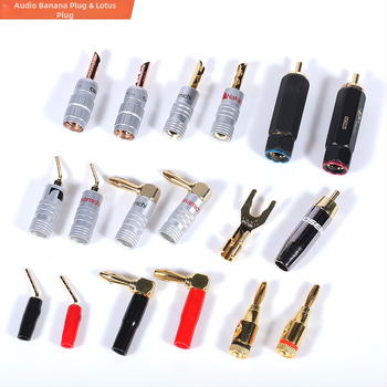 Banánový konektor z čistého medi pre kábel reproduktora, 4 mm zásuvný terminál, Hi‑Fi