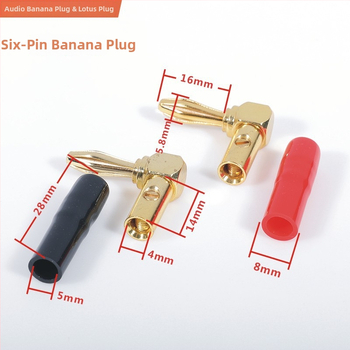 Banánový konektor z čistého medi pre kábel reproduktora, 4 mm zásuvný terminál, Hi‑Fi