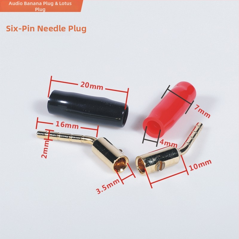 Banánový konektor z čistého medi pre kábel reproduktora, 4 mm zásuvný terminál, Hi‑Fi