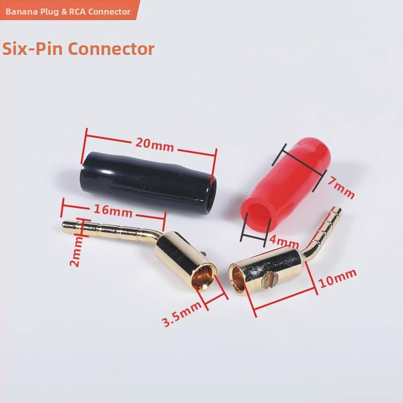 Banánový konektor z čistého medi pre kábel reproduktora, 4 mm zásuvný terminál, Hi‑Fi