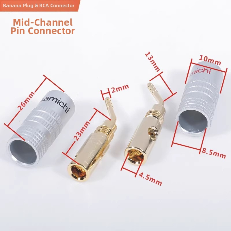 Banánový konektor z čistého medi pre kábel reproduktora, 4 mm zásuvný terminál, Hi‑Fi
