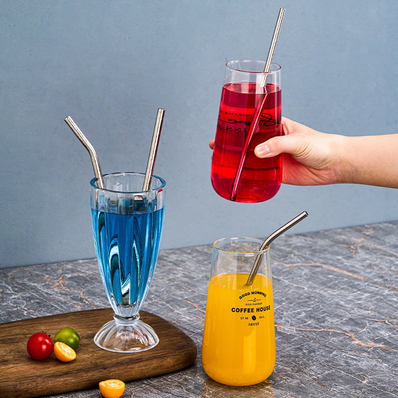 Hongjunda Slamka od čistog titana, Ponovno upotrebljiva duga slamka za sokove, napitke, vodu i bubble tea