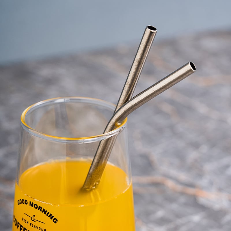 Hongjunda Slamka od čistog titana, Ponovno upotrebljiva duga slamka za sokove, napitke, vodu i bubble tea