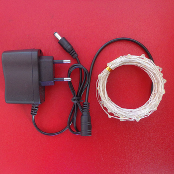 Șir LED din sârmă de cupru, 10 m, 100 LED, IP65, alimentare DC 5V, decorare de Crăciun