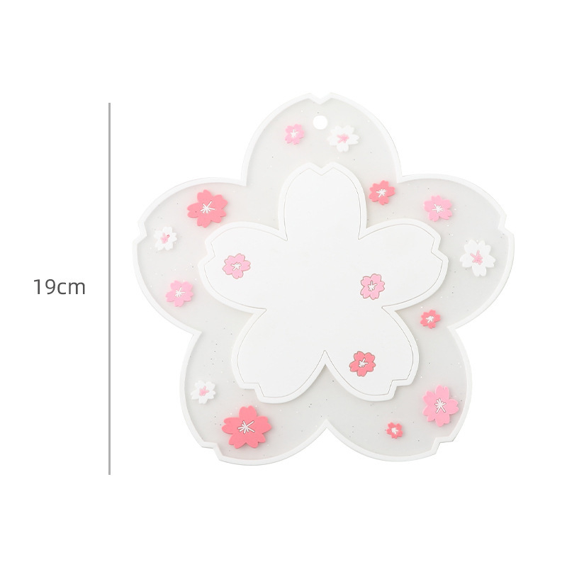 Locuri de masă PVC cu model floarea-soarelui și sakura, suporturi pentru pahare, farfurii și tacâmuri, izolație termică