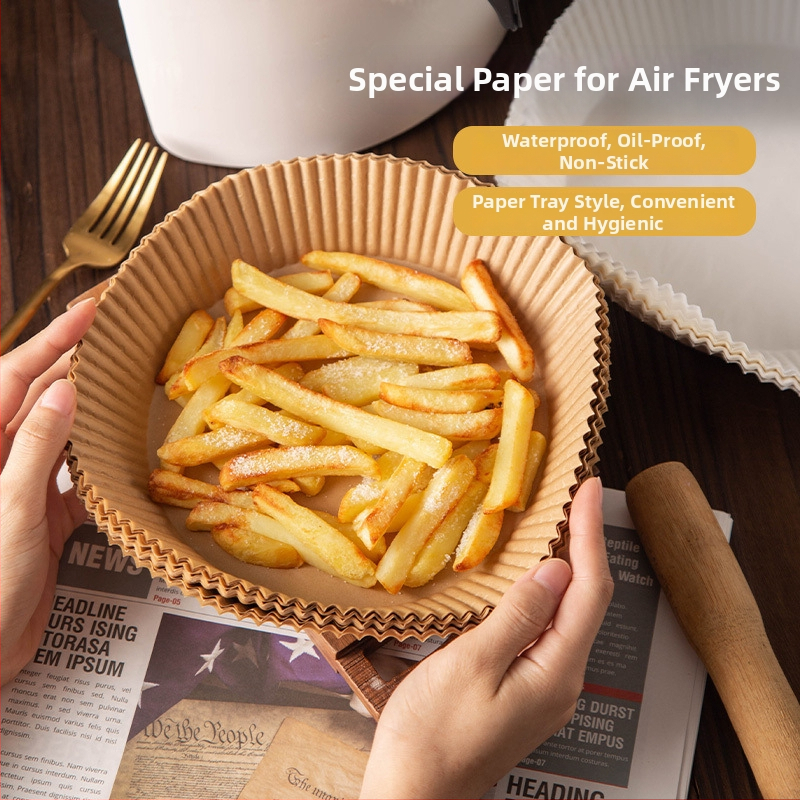 Hârtie de copt pentru air fryer, disc circular, rezistentă la temperaturi înalte, antiaderentă, absorbantă de ulei, pentru coacere