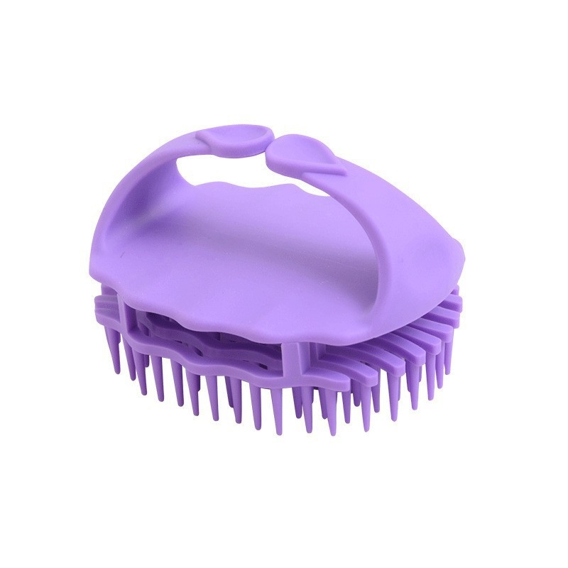 Perie de șampon din silicon, în stil japonez, pentru curățarea scalpului și masaj, dual pentru păr uscat și ud