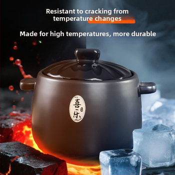 Oală ceramică pentru uz casnic, compatibilă cu aragazul, rezistentă la temperaturi înalte, oală mare de lut pentru supe