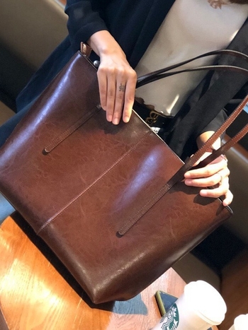 Vintage ženska torba od prave kože, velika tote torba, model 2025, prostrana, prava koža, pogodna za svakodnevnu upotrebu