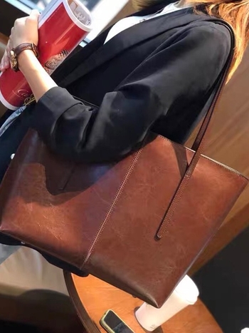 Vintage ženska torba od prave kože, velika tote torba, model 2025, prostrana, prava koža, pogodna za svakodnevnu upotrebu