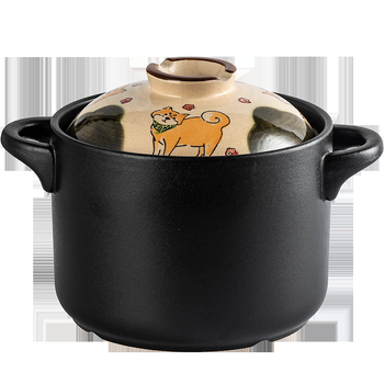 Aelb oală ceramică în stil japonez, cu capac ceramic, compatibilă cu aragazul, 1-4 L
