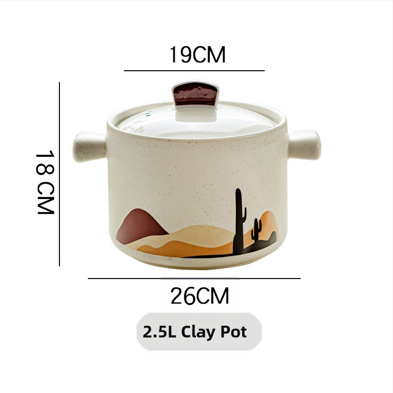 Oală ceramică pentru o singură porție – oală electrică pentru supă și terci, compactă pentru cămin, rezistentă la temperaturi înalte, compatibilă cu flacăra deschisă