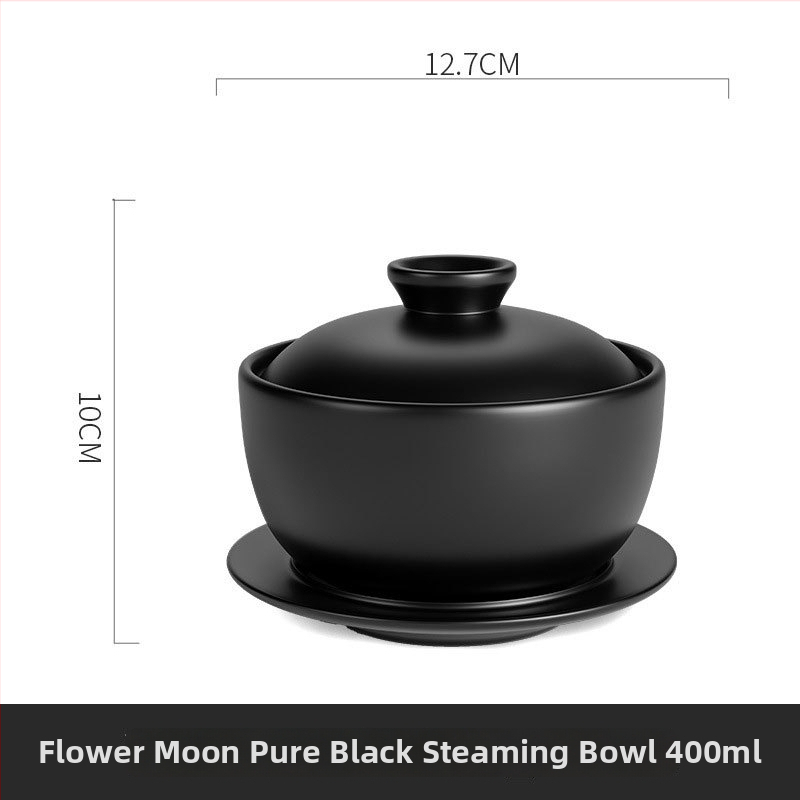Oală ceramică pentru bain-marie, albă, porție individuală, bol pentru desert și supă, calitate hotelieră