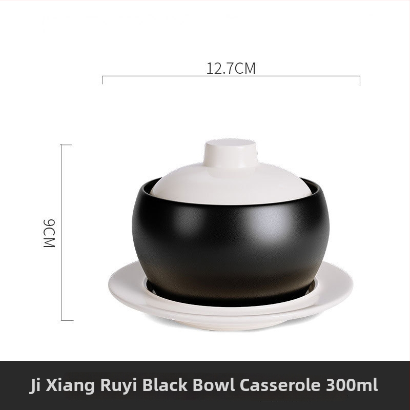 Oală ceramică pentru bain-marie, albă, porție individuală, bol pentru desert și supă, calitate hotelieră