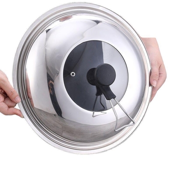 Capac de oală din oțel inoxidabil 304 cu geam securizat, capac universal mărit, rezistent la temperaturi înalte