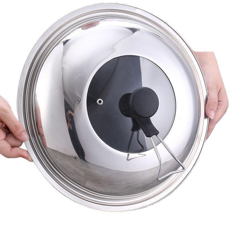 Capac de oală din oțel inoxidabil 304 cu geam securizat, capac universal mărit, rezistent la temperaturi înalte