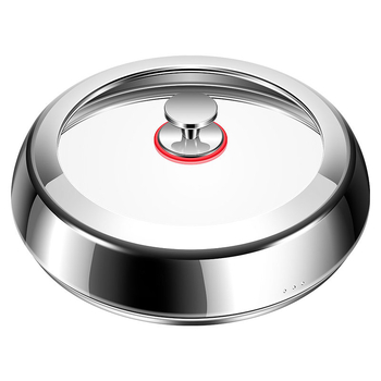 Capac universal pentru oală din oțel inoxidabil 304, sticlă termorezistentă transparentă, anti-vărsare, multifuncțional, cu grosime mărită, design vertical