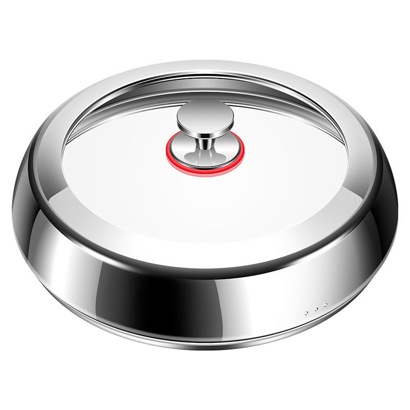 Capac universal pentru oală din oțel inoxidabil 304, sticlă termorezistentă transparentă, anti-vărsare, multifuncțional, cu grosime mărită, design vertical