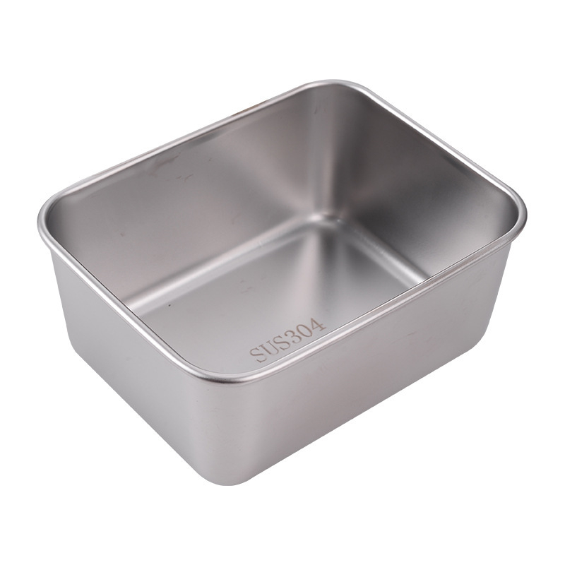 Rozsdamentes acél élelmiszer-előkészítő doboz, hűtőben tároló, hozzávalók hot pot számára, téglalap alakú főző- és piknik doboz, élelmiszer-minőségű