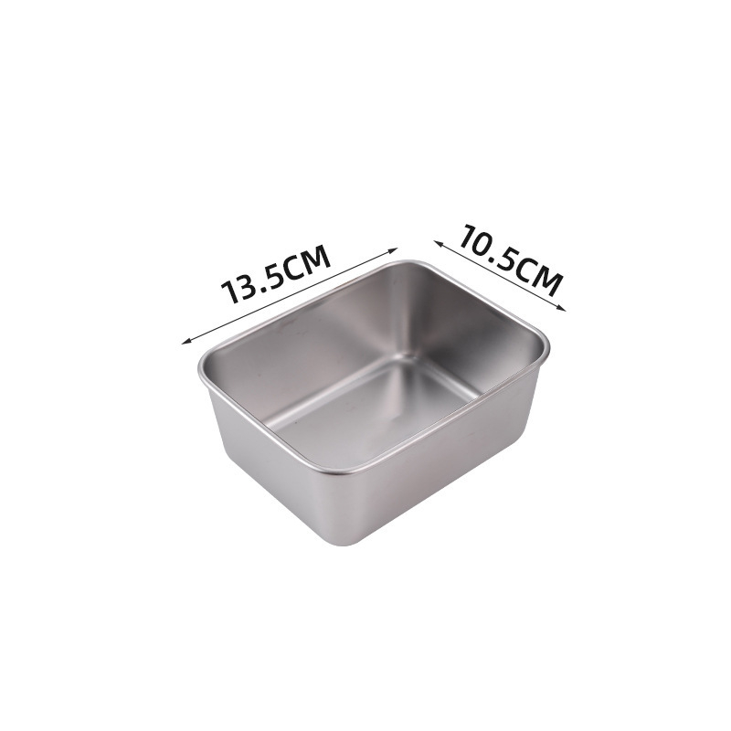 Rozsdamentes acél élelmiszer-előkészítő doboz, hűtőben tároló, hozzávalók hot pot számára, téglalap alakú főző- és piknik doboz, élelmiszer-minőségű