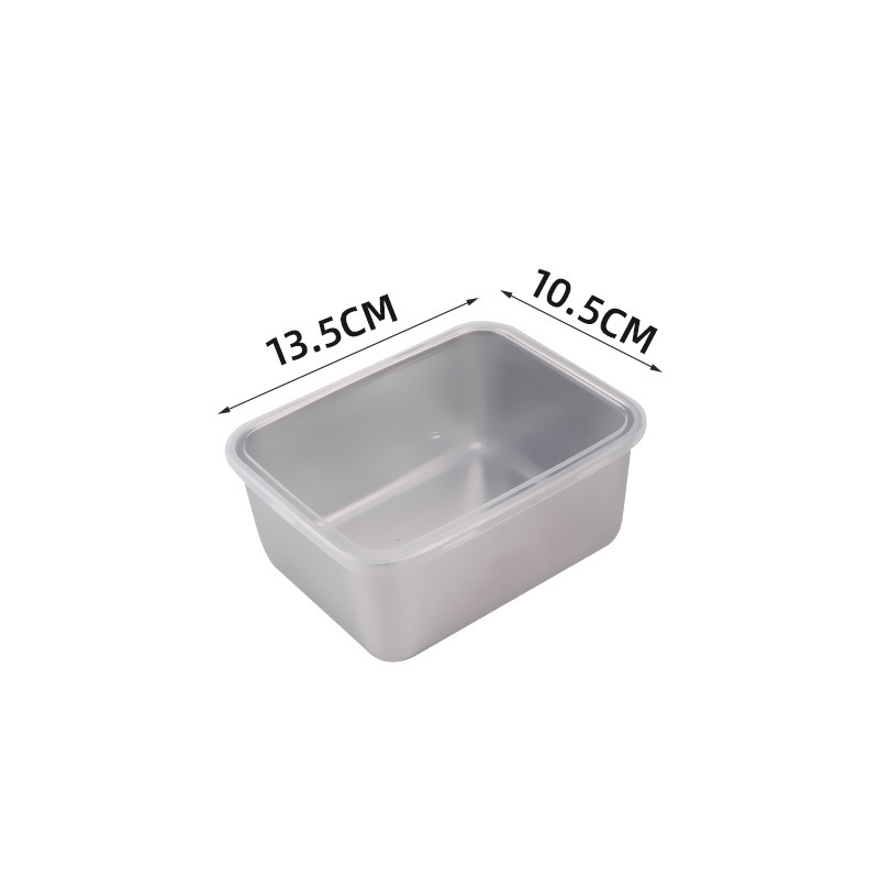 Rozsdamentes acél élelmiszer-előkészítő doboz, hűtőben tároló, hozzávalók hot pot számára, téglalap alakú főző- és piknik doboz, élelmiszer-minőségű