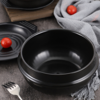 Vas din piatră pentru Bibimbap și bucătărie coreeană, cazan din lut rezistent la temperaturi înalte, 1 L, Doenjang Jjigae și Samgyetang în vas de piatră
